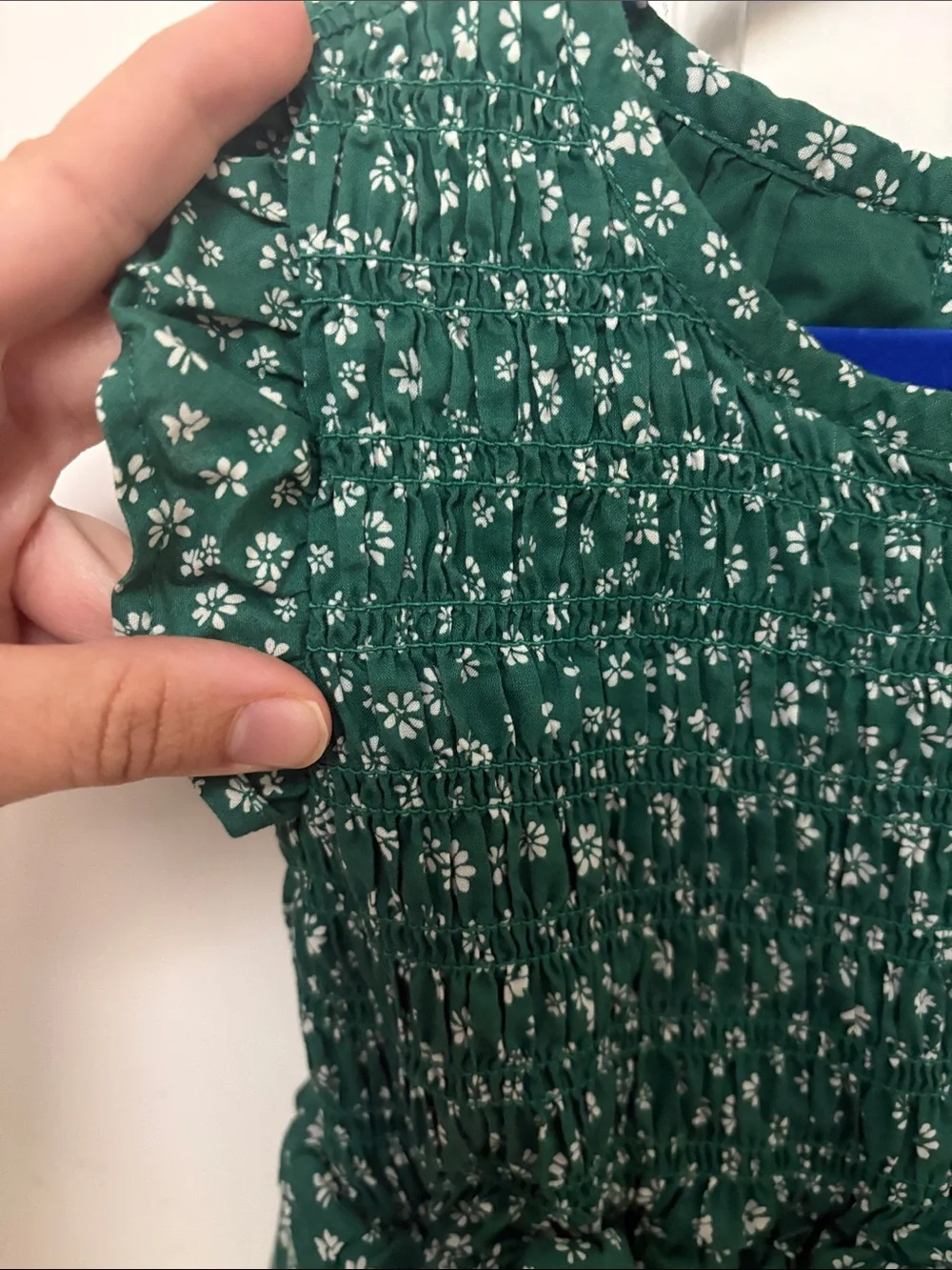 4T GAP Green Floral Smocked Waist Dress